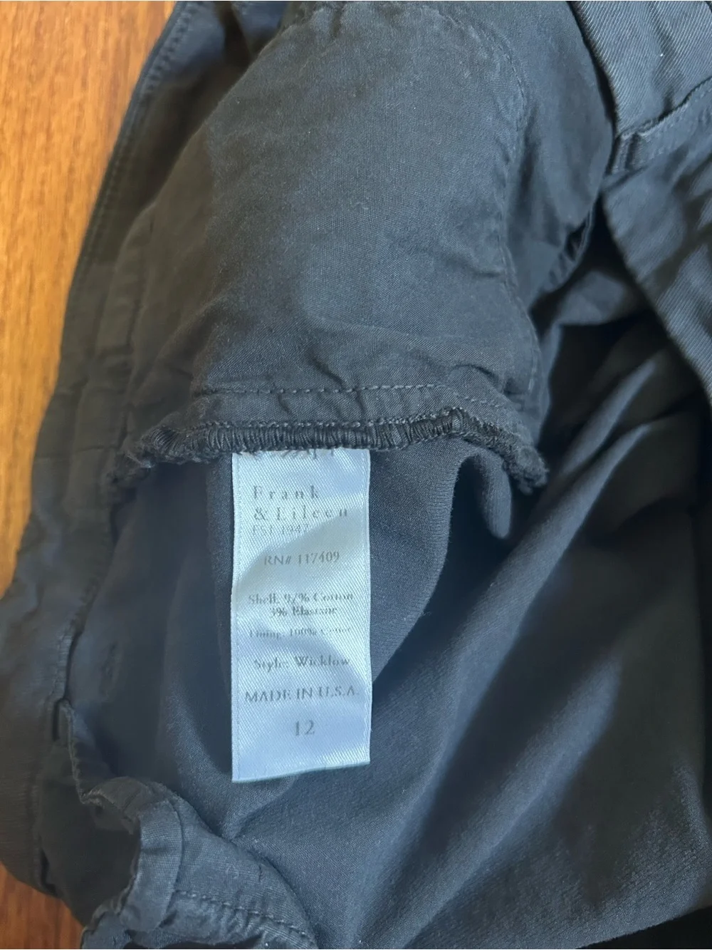Frank & Eileen Wicklow Pants in Navy Blue Size 12